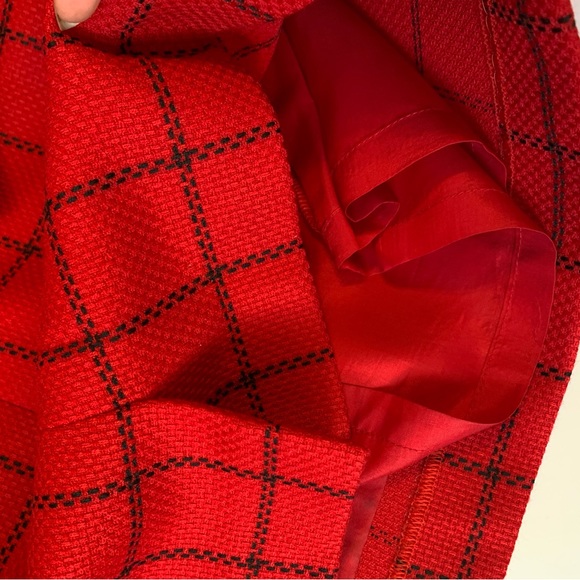 Vintage Braemar Wool Skirt Red Windowpane Plaid Waist 28" - Picture 9 of 10